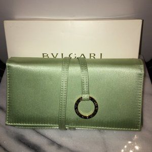 BVLGARI Perfumes Mint Green Satin Evening Wallet, Bridal Clutch